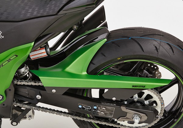 Hinterradabdeckung mit ABE - grün/schwarz - Kawasaki Z 800 ( 2013-)