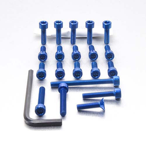 Aluminium Motor Schrauben Kit Honda XL125 RC/RF/RH (EHO016B) - Farbe:blau