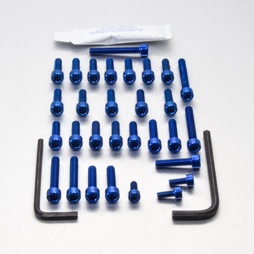 Aluminium Motor Schrauben Kit Aprilia RSV4 Tuono V4R (EOAP201B) - Farbe:blau