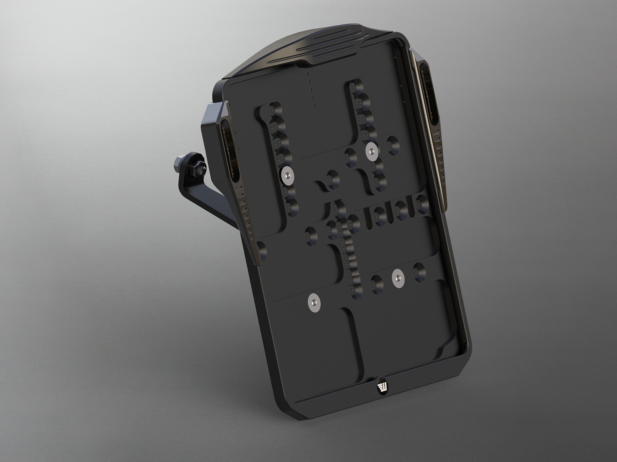 WUNDERKIND-Custom Kennzeichenhalter mittig montiert mit Beleuchtung  (Deutschland 180x200mm/schwarz) - 106654-A97-F15
