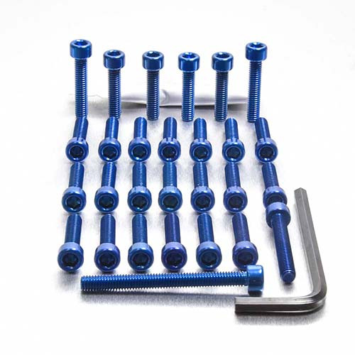 Aluminium Motor Schrauben Kit Honda CBR 600 F (EHO087B) - Farbe:blau