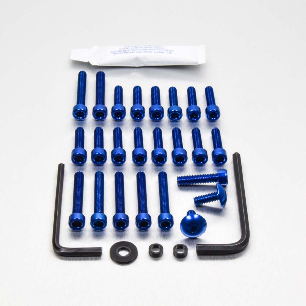 Aluminium Motor Schrauben Kit Kawasaki VN1500 (EKA400B) - Farbe:blau