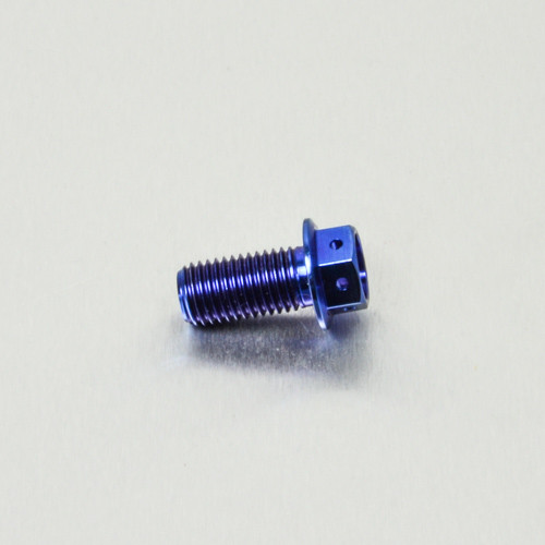 Titan Sechskantschraube mit Flansch - M10 x 1.25mm x 20mm Race Spec (TIHX1020FRB) - Farbe:blau