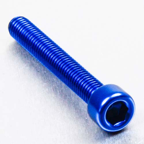 Alu Schraube Zylinderkopf - M6x45mm (LPB645B) - Farbe:blau