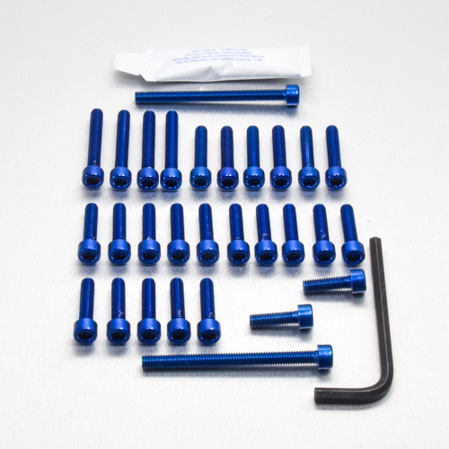 Aluminium Motor Schrauben Kit Kawasaki Z1000 (EKA295B) - Farbe:blau