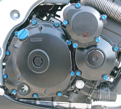 Aluminium Motor Schrauben Kit Suzuki GSR600 (ESU077B) - Farbe:blau