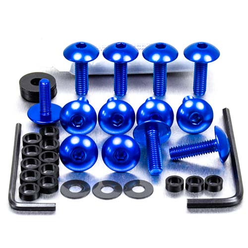 Alu Verkleidungsschrauben Kit - Suzuki GSXR 1000 K7 / K8 (FSU166B) - Farbe:blau