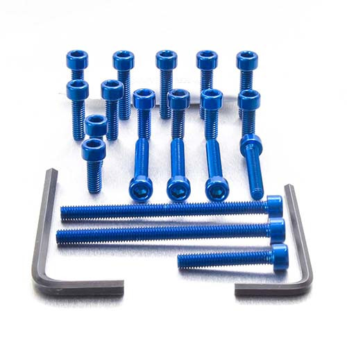 Aluminium Motor Schrauben Kit Cagiva Planet 125 (ECA050B) - Farbe:blau