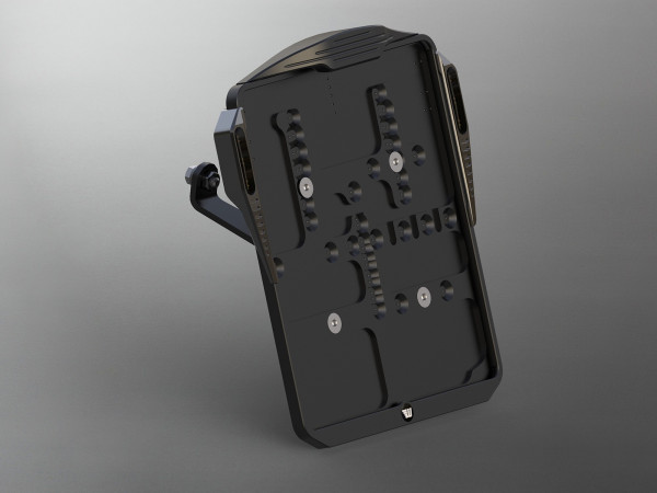 Kennzeichenhalter mittig montiert mit Beleuchtung (Deutschland 220x200mm/schwarz)