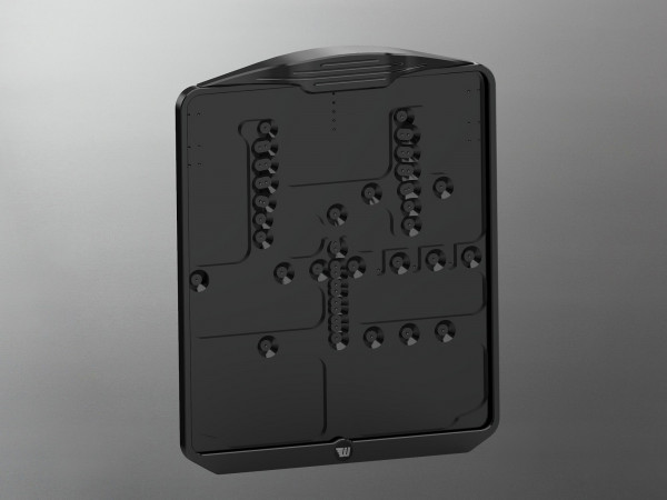 Kennzeichenrahmen 2Stripes mit Kennzeichenbeleuchtung (Schweiz 180x140mm/schwarz)