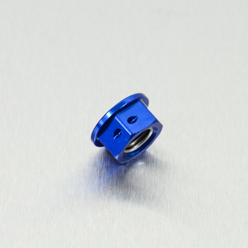 Alu Kettenradmutter - M10 x 1,25 - gebohrt - 1 Stk (LSPN10DB) - Farbe:blau