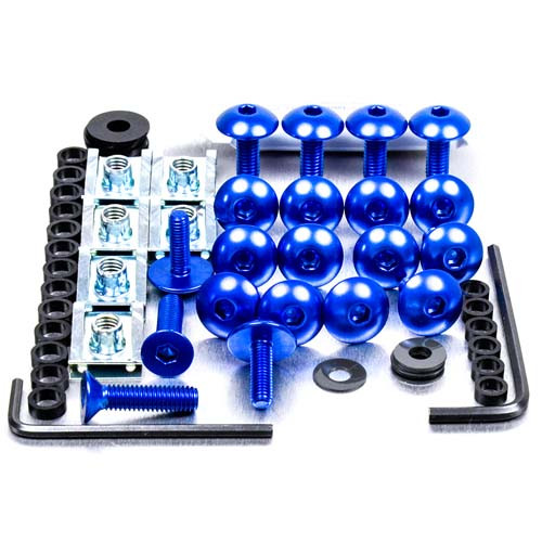 Alu Verkleidungsschrauben Kit - Suzuki GSXR 1000 K5-K6 (FSU165B) - Farbe:blau