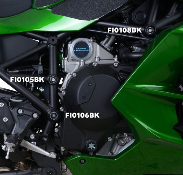 Rahmenstopfen Kit für Kawasaki H2 SX (SE) Bj.18- (5 Stück)
