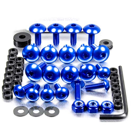 Alu Verkleidungsschrauben Kit - Suzuki GSXR 1000 Bj.09-11 (FSU163B) - Farbe:blau