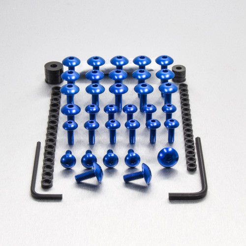 Alu Verkleidungsschrauben Kit - Suzuki GSXR 1100 Oil Cooled (FSU171B) - Farbe:blau