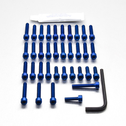 Aluminium Motor Schrauben Kit Honda CBR1000RR Fireblade (EHO214B) - Farbe:blau