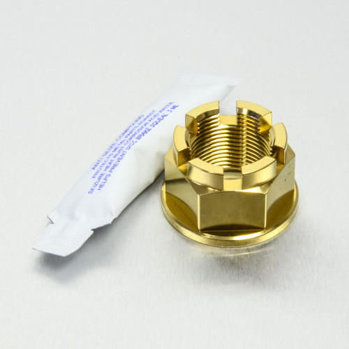 Edelstahl A4 Flanschmutter (Kronmutter) M24 x (1.50mm) - AF32mm (LSSNUT24150001G) - Farbe: gold