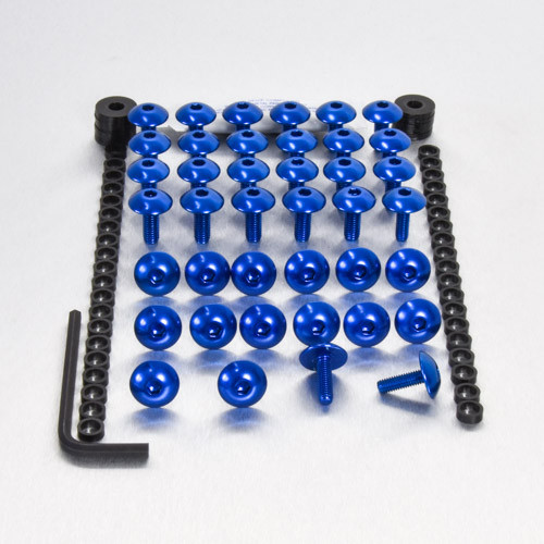Alu Verkleidungsschrauben Kit - Aprilia RS50 '00 (FOAP15B) - Farbe:blau