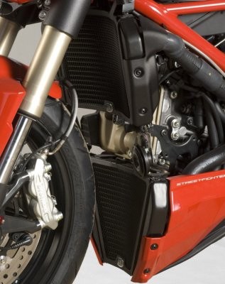 R&G Kühler Protektor Gitters ROT (2Stück) für Ducati 848 Streetfighter '12-'15