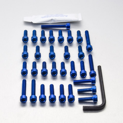 Aluminium Motor Schrauben Kit Aprilia RSV4 Factory (EOAP150B) - Farbe:blau
