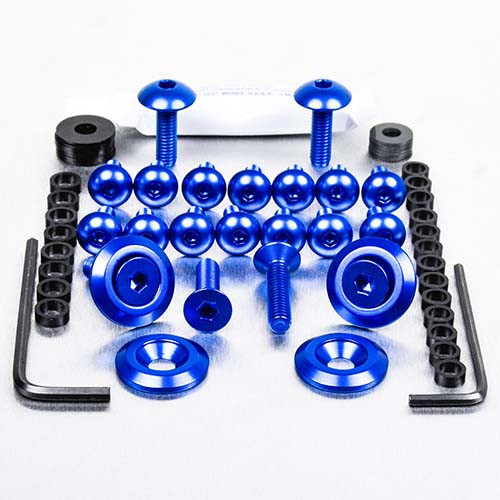 Alu Verkleidungsschrauben Kit - Kawasaki ZX10 (FKA010B) - Farbe:blau