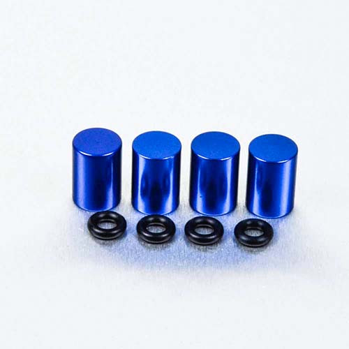 Alu Entlüfternippel Abdeckung 7mm Pack x 4 (BNCOVER7-4B) - Farbe:blau