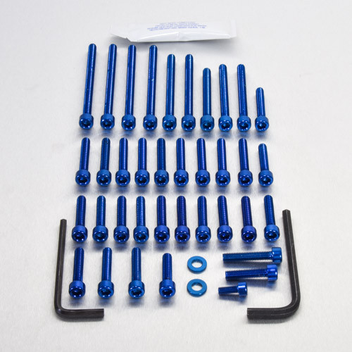 Aluminium Motor Schrauben Kit Cagiva Raptor/V-Raptor (ECA350B) - Farbe:blau